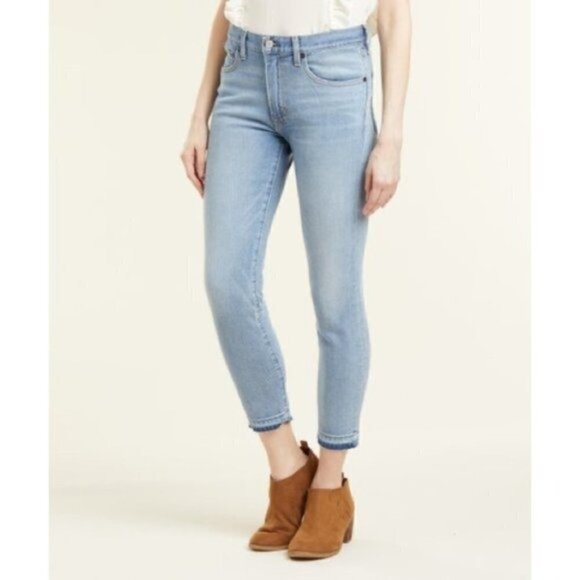 NEW FRYE Light Blue Ankle Cropped Denim Skinny Jeans Size 26 Mid Rise Boho - Picture 2 of 10